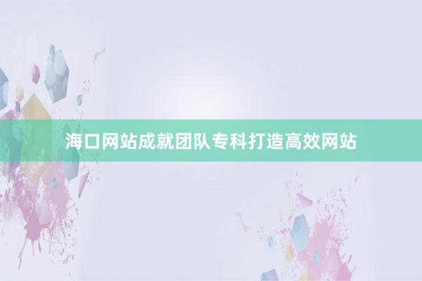 海口网站成就团队专科打造高效网站
